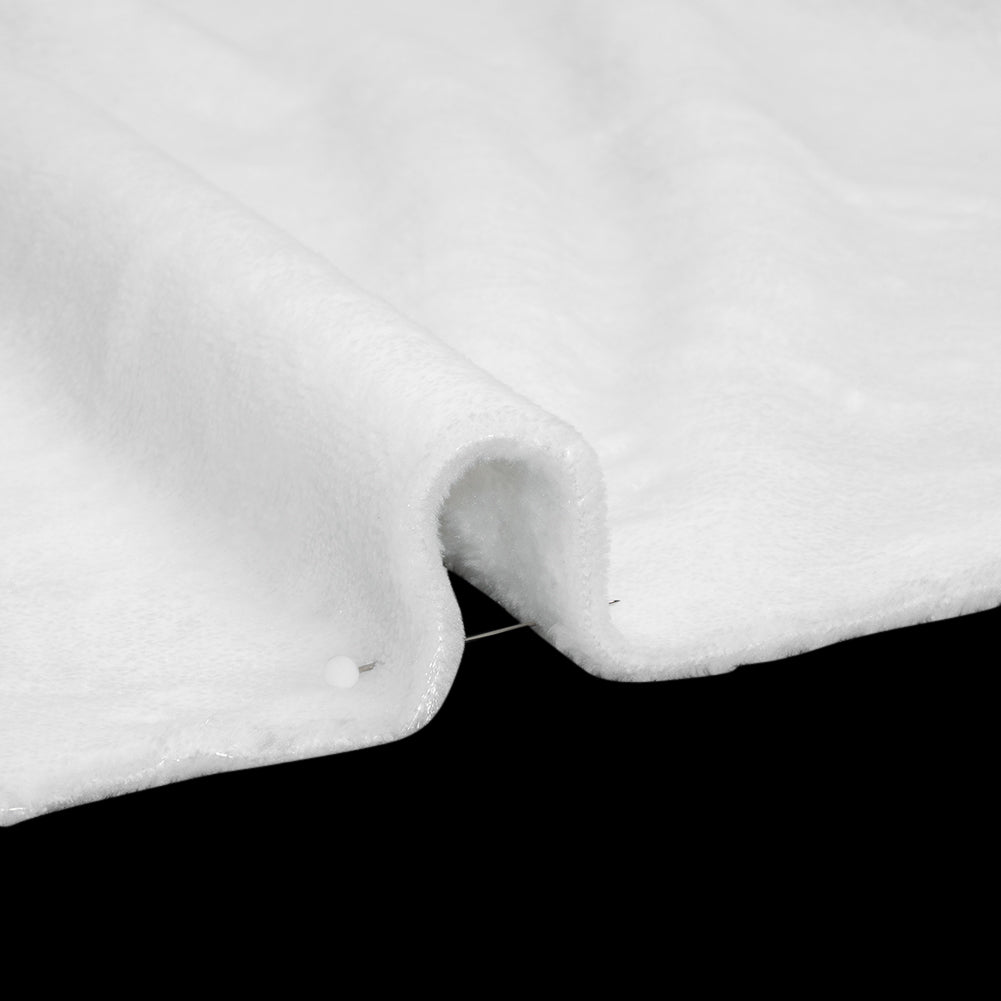 Double Faced Minky Fleece - White - Avery Collection - Detail