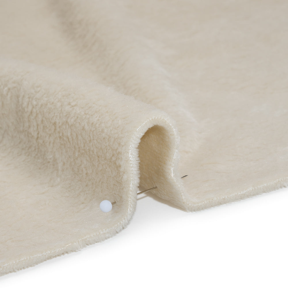 Double Faced Minky Fleece - Eggshell - Avery Collection - Detail
