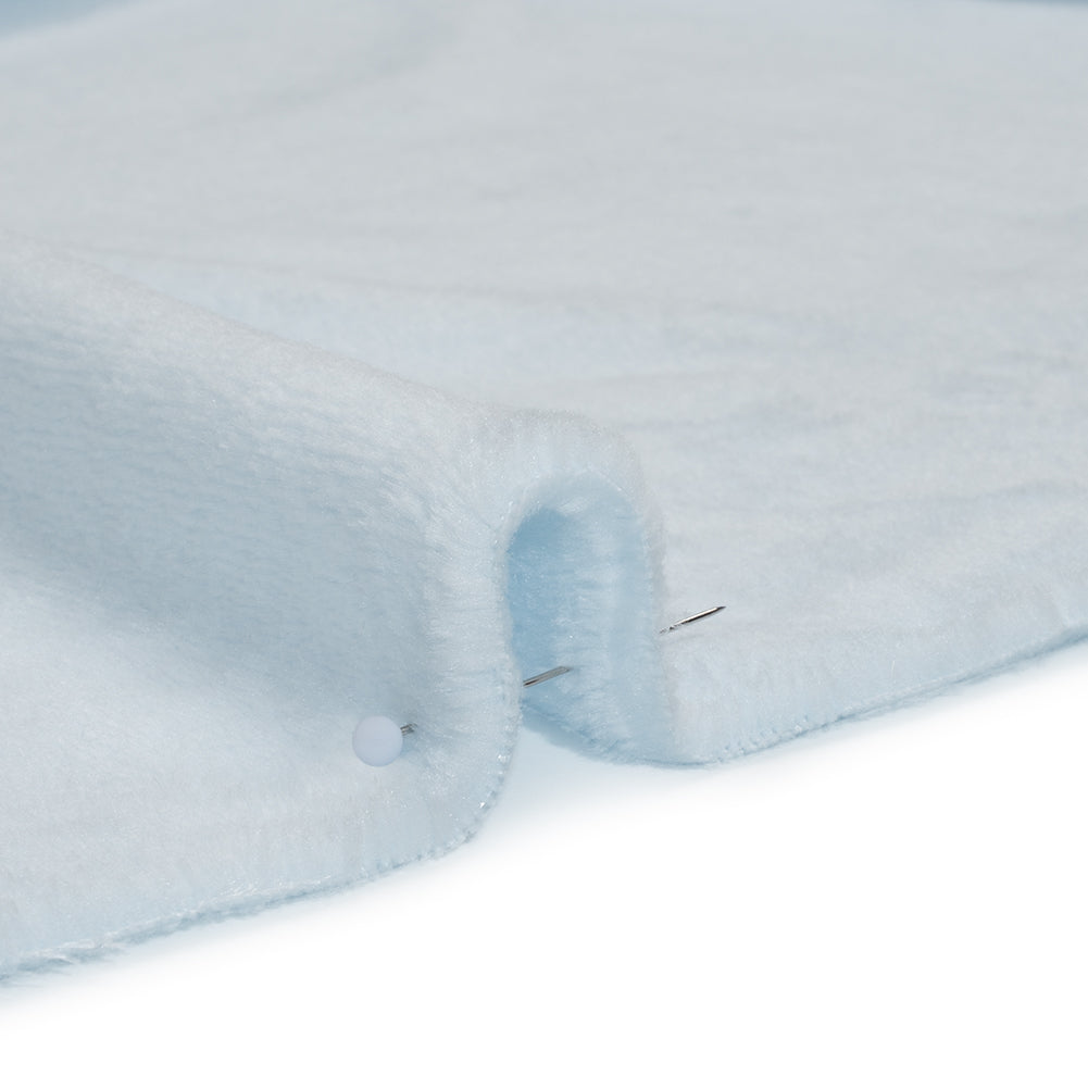 Double Faced Minky Fleece - Pale Blue - Avery Collection - Detail