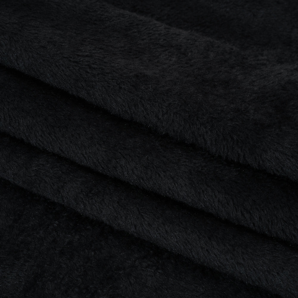 Double Faced Minky Fleece - Black - Avery Collection - Folded