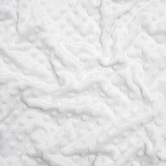 Dotted Minky - White Textured Polka Dots