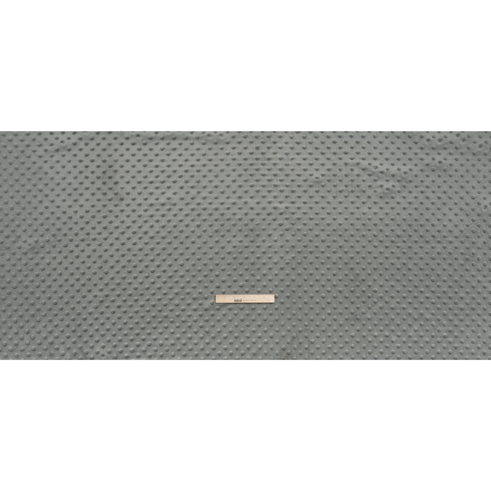 Dotted Minky - Silver Textured Polka Dots - Full