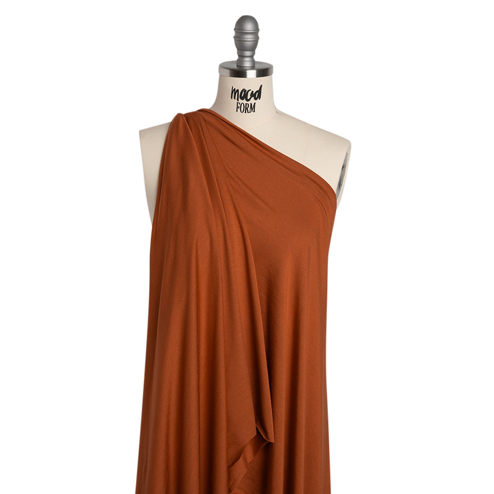 Stretch Bamboo Jersey - Burnt Orange - Willow Collection - Drape