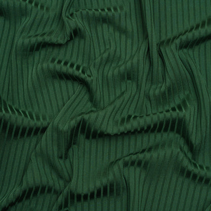 Stretch Nylon 8x4 Rib Knit - Forest Green - Designer Deadstock
