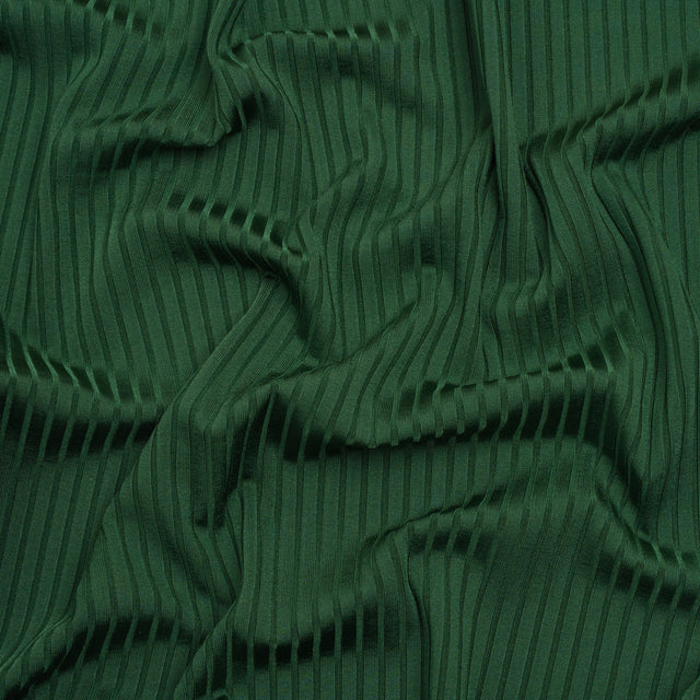 Stretch Nylon 8x4 Rib Knit - Forest Green - Designer Deadstock
