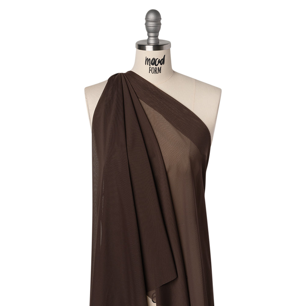 Nylon Stretch Mesh - Chocolate - Deadstock - Drape