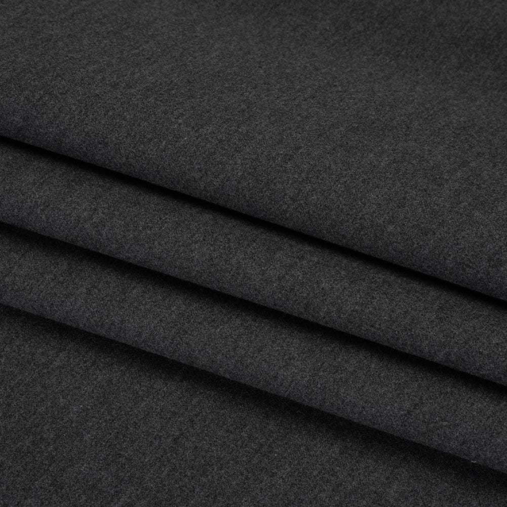 Brushed Stretch Cotton Woven - Heathered Gray - Deadstock - Folded