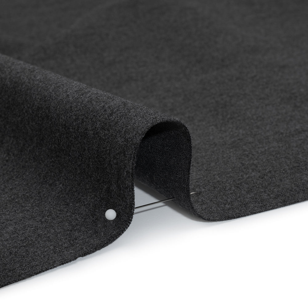 Brushed Stretch Cotton Woven - Heathered Gray - Deadstock - Detail