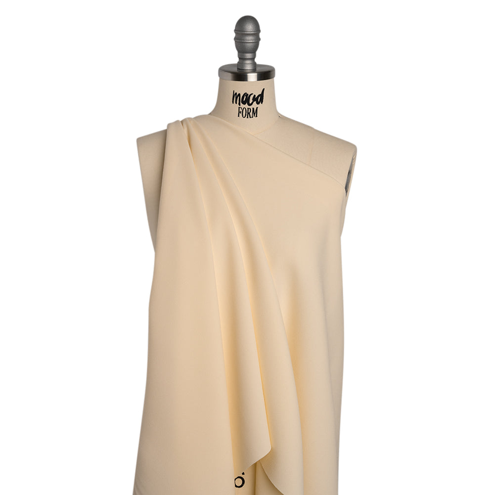 Stretch Polyester Crepe by Alex Perry - Cream - Designer Deadstock - Drape