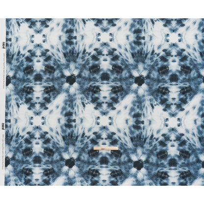 Slubbed Gauzy Cotton Woven - Denim Blue and White Tie Dye - Mood Exclusive Rorschach Revelations Print