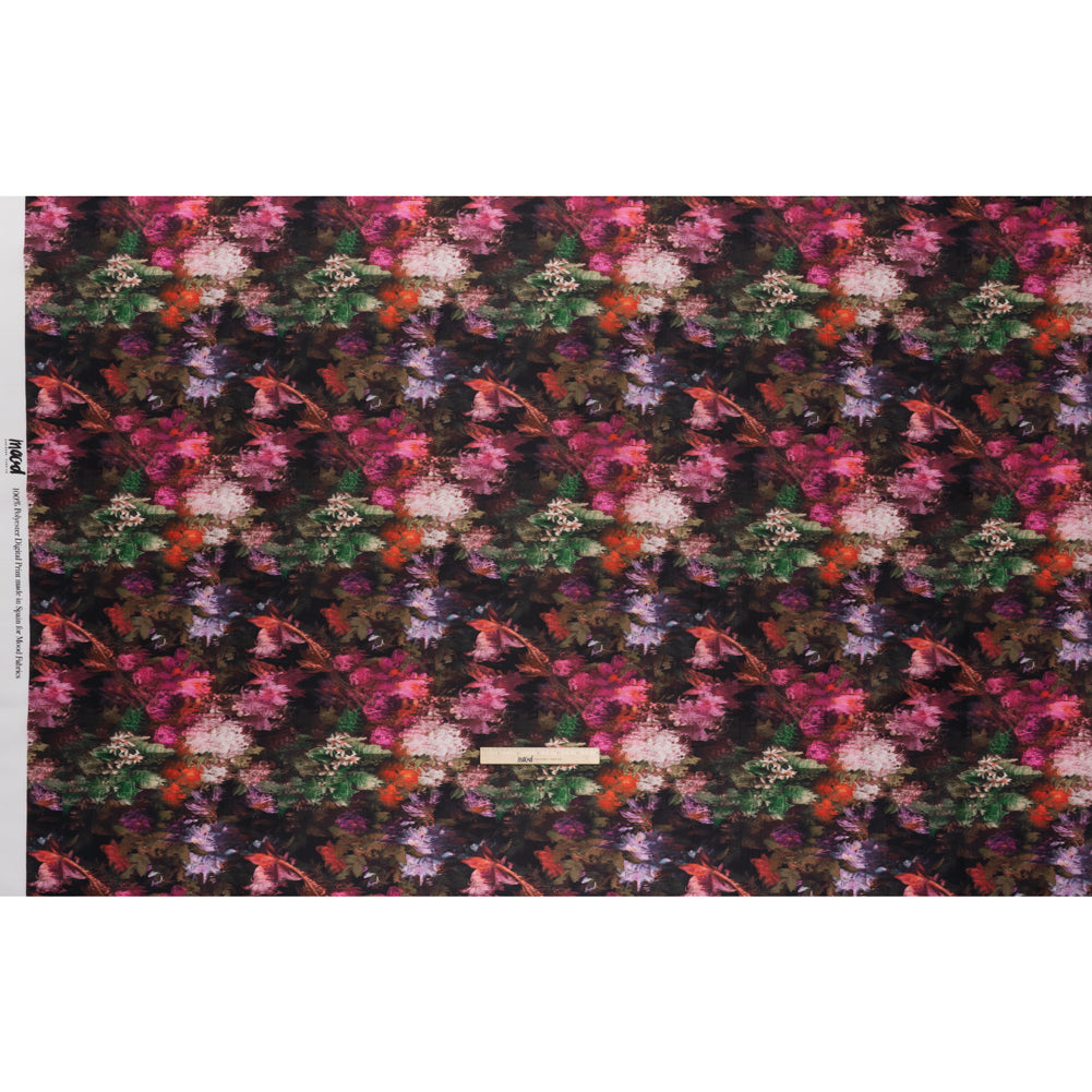 Polyester Mikado - Pink, Red and Green Melting Flowers - Mood Exclusive Alice’s Adventure Print - Full - Image 5 of 6