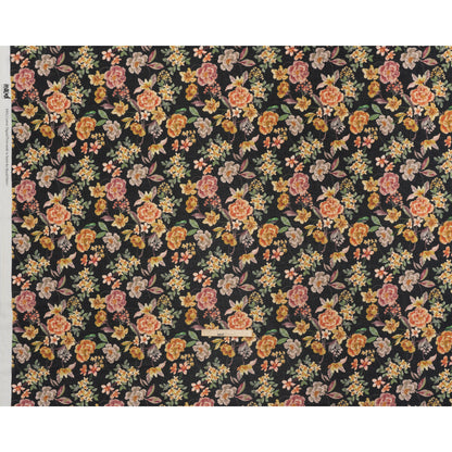 Cotton Voile - Black, Pink and Yellow Floral - Mood Exclusive Nocturne Garden Print