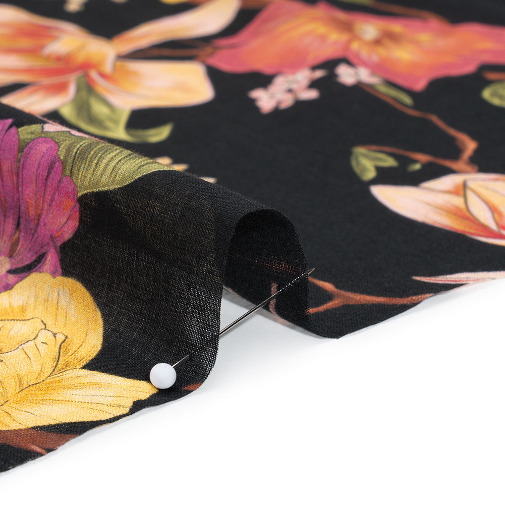 Cotton Voile - Pink, Fuchsia Purple and Black Flowering Branches - Mood Exclusive Eve’s Euphoria Print - Full - Image 4 of 6