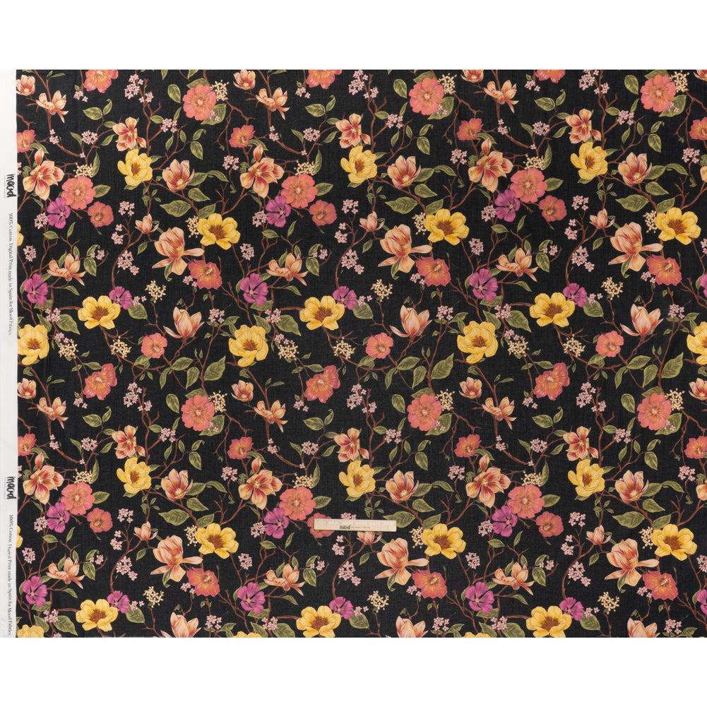 Cotton Voile - Pink, Fuchsia Purple and Black Flowering Branches - Mood Exclusive Eve’s Euphoria Print - Full - Image 5 of 6