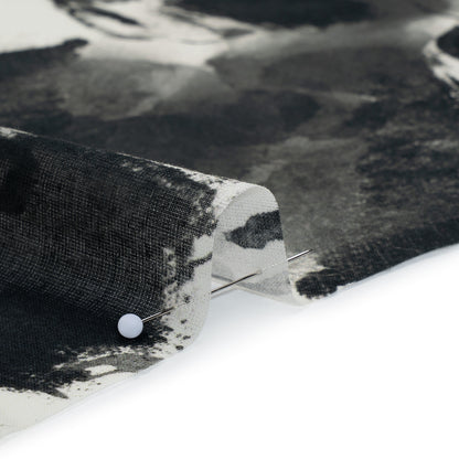 Cotton Voile - Black and White Watercolor Flowers - Mood Exclusive Inkblot Inspirations Print