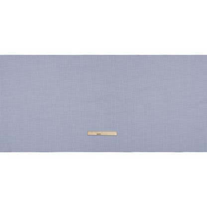Cotton Oxford Shirting - Navy, Sky Blue and White Tattersall Check - Deadstock