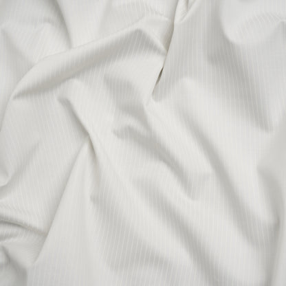 Cotton Twill - White on White Stripes - Deadstock