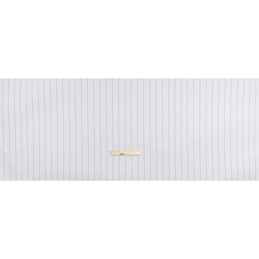Cotton Birdseye Pique - White and Dark Blue Stripes - Deadstock - Full