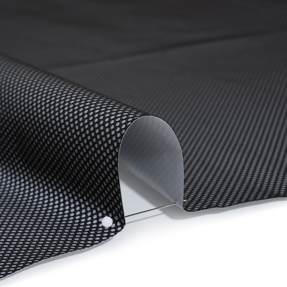 Bonded Mesh and Reflective Fabric - Silver Gray and Black Detail