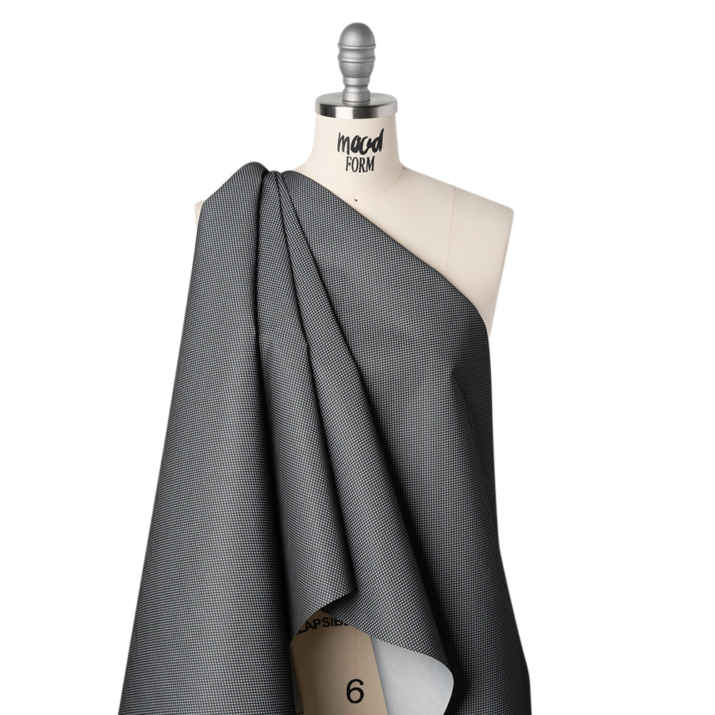 Bonded Mesh and Reflective Fabric - Silver Gray and Black Drape