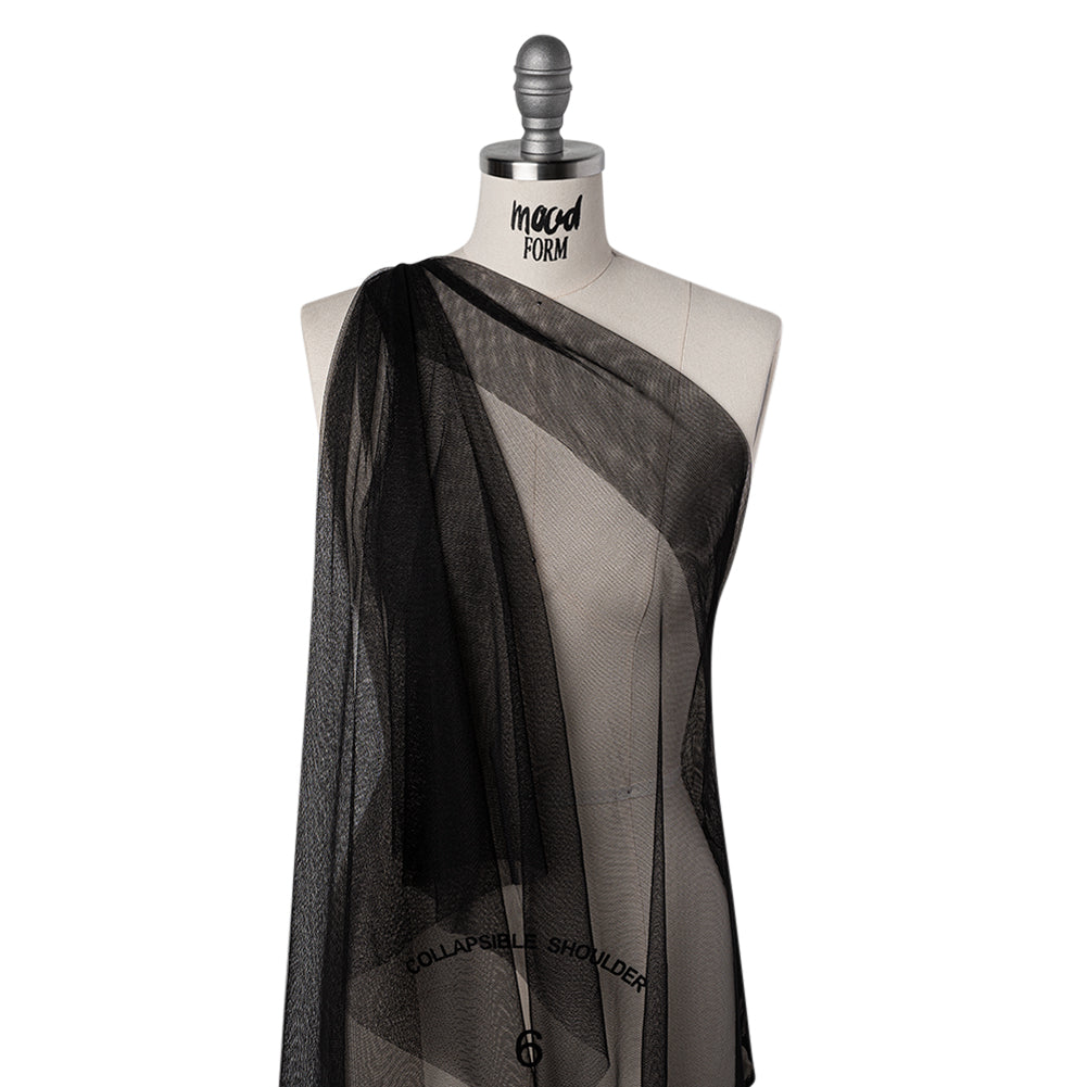 Polyester Mesh - Black - Designer Deadstock - Folded