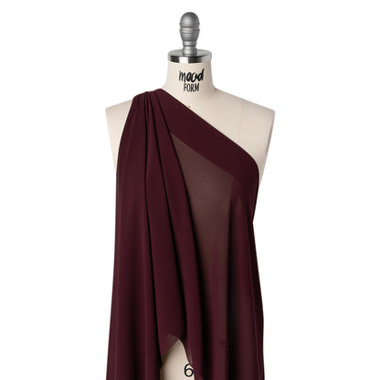 Polyester Chiffon - Burgundy - Designer Deadstock Drape