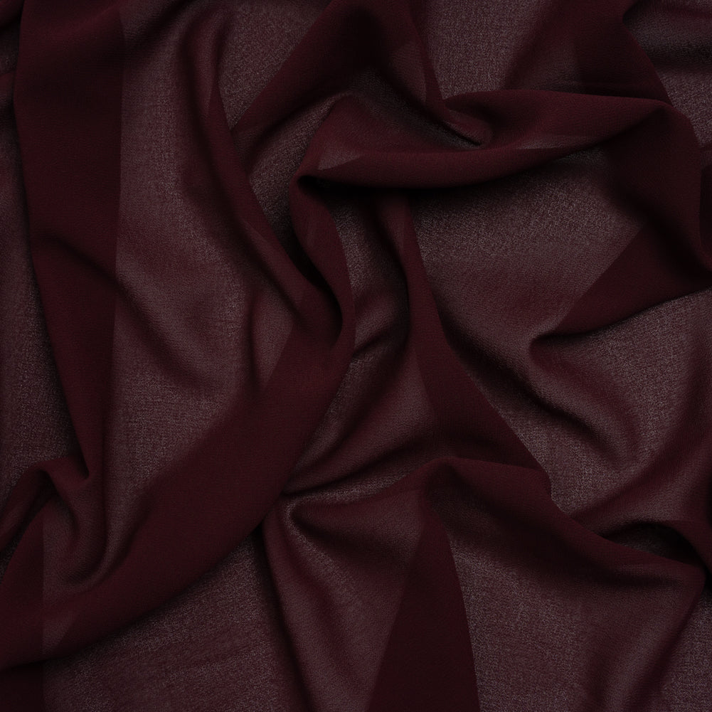 Polyester Chiffon - Burgundy - Designer Deadstock