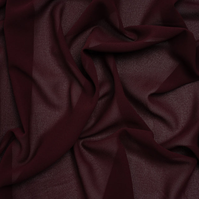 Polyester Chiffon - Burgundy - Designer Deadstock