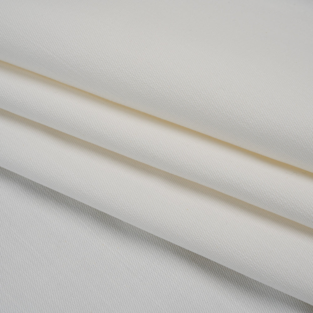 Cotton Blend Stretch Denim - White - Deadstock - Folded