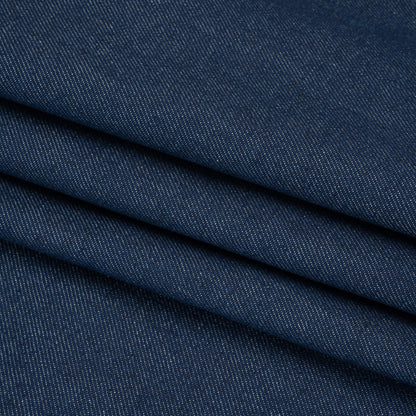 Lightweight Rigid Cotton Denim Twill - Light Indigo and Cream - Deadstock