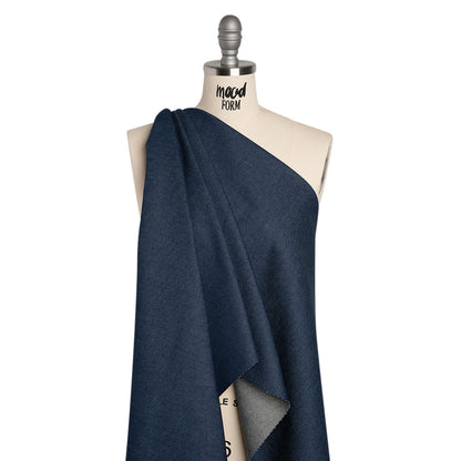 Lightweight Rigid Cotton Denim Twill - Light Indigo and Cream - Deadstock
