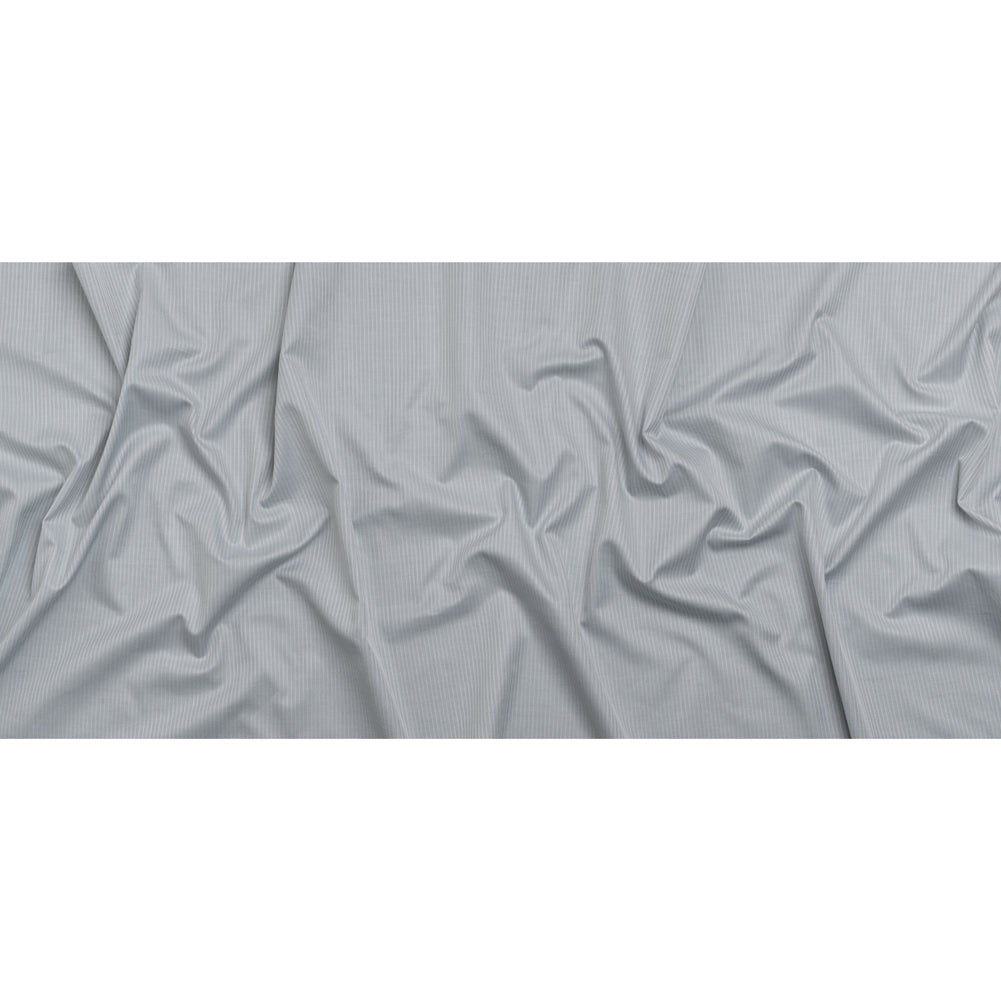 Cotton Twill Shirting - Light Gray Herringbone Stripes - Deadstock - Full