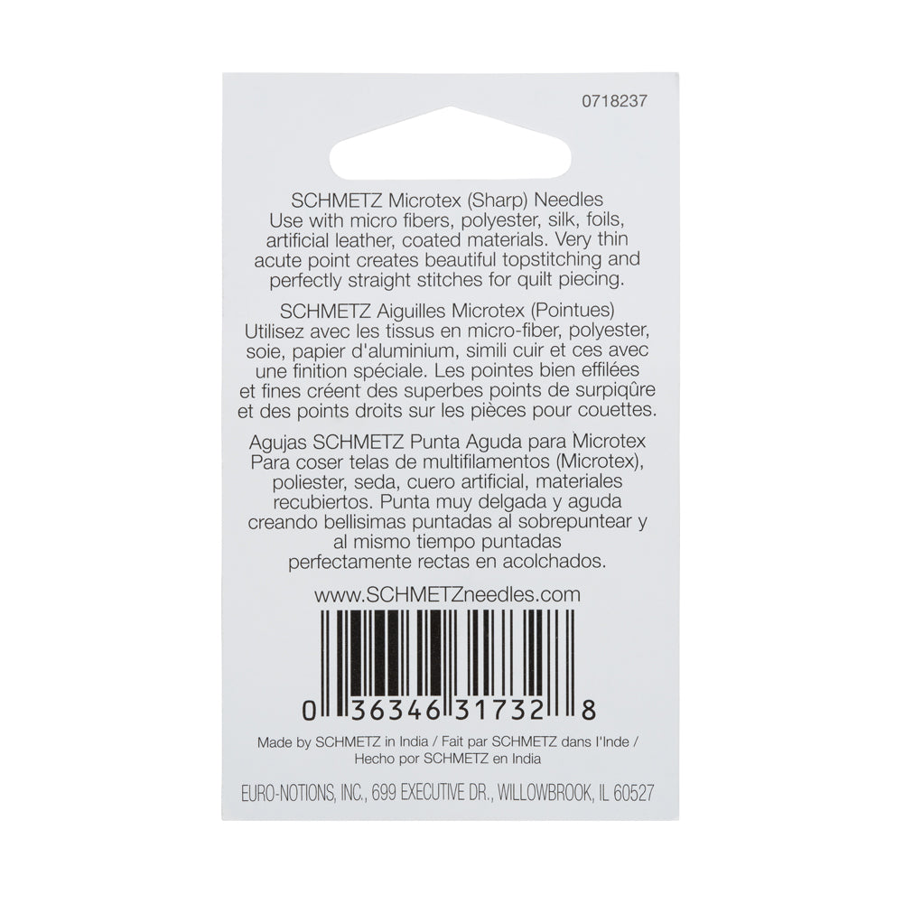 Schmetz Microtex Sharp Machine Needles - 60/8 - 5 ct - Detail