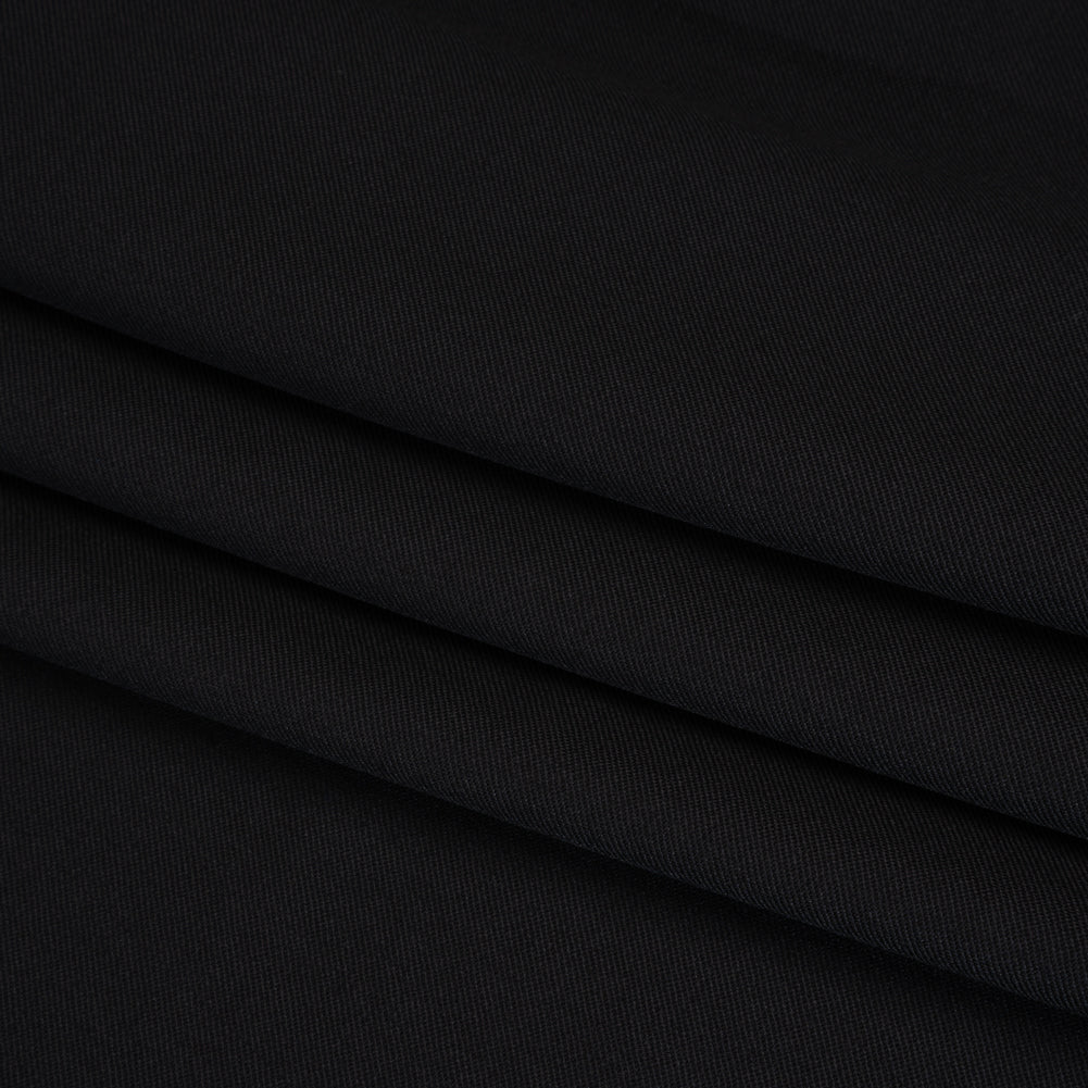 Wool Twill Suiting by Alexander McQueen - Black - Designer Deadstock - Folded