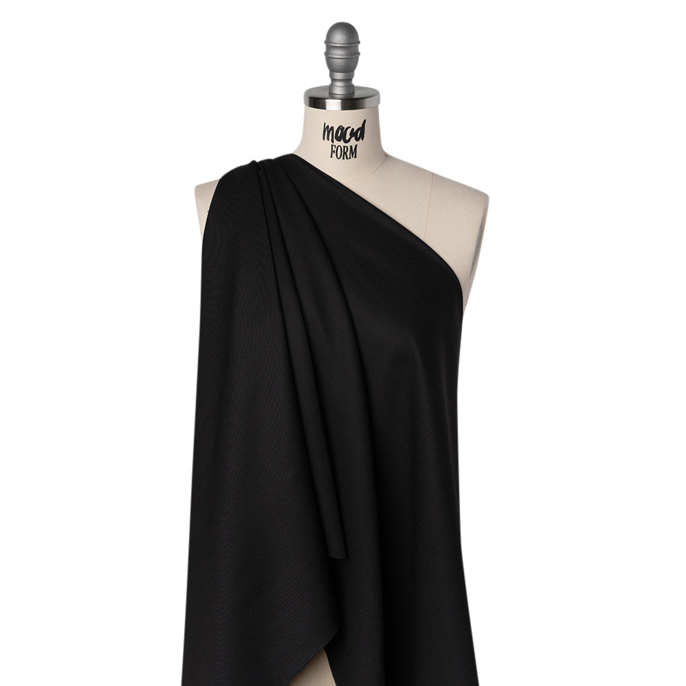 Wool Twill Suiting by Alexander McQueen - Black - Designer Deadstock - Drape