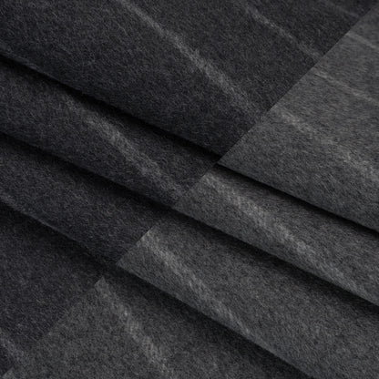 Brushed Wool Double Cloth Coating - Gray and Black Chalk Stripes - Deadstock