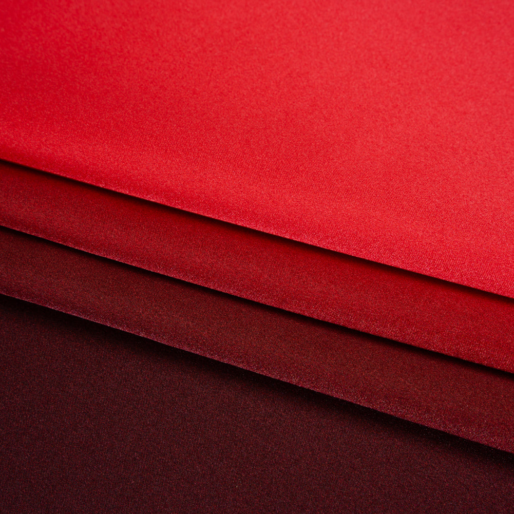 Silk Charmeuse Print 16MM, Made in Italy - Burgundy, Red and Pink Ombre - Detail