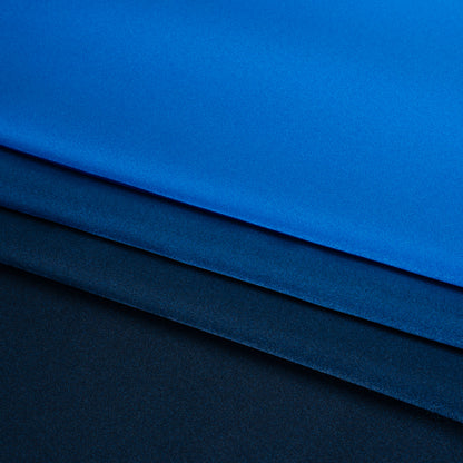 Silk Charmeuse Print 16MM, Made in Italy - Sky Blue, Bright Blue and Navy Ombre Detail