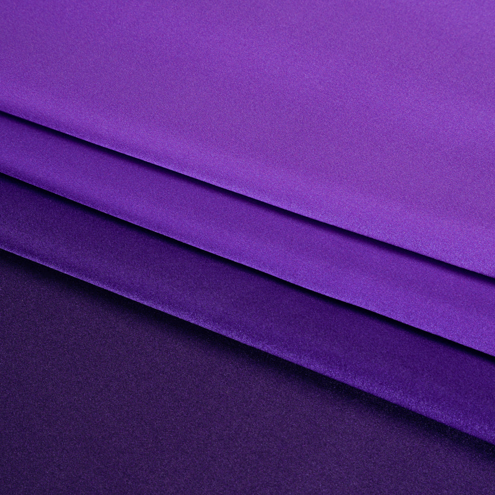 Silk Charmeuse Print 16MM, Made in Italy - Lavender, Grape and Dark Purple Ombre - Detail