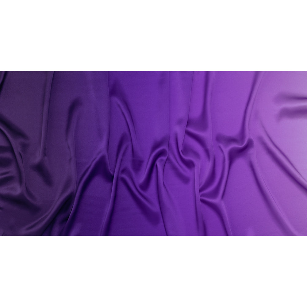 Silk Charmeuse Print 16MM, Made in Italy - Lavender, Grape and Dark Purple Ombre - Full - Image 5 of 6