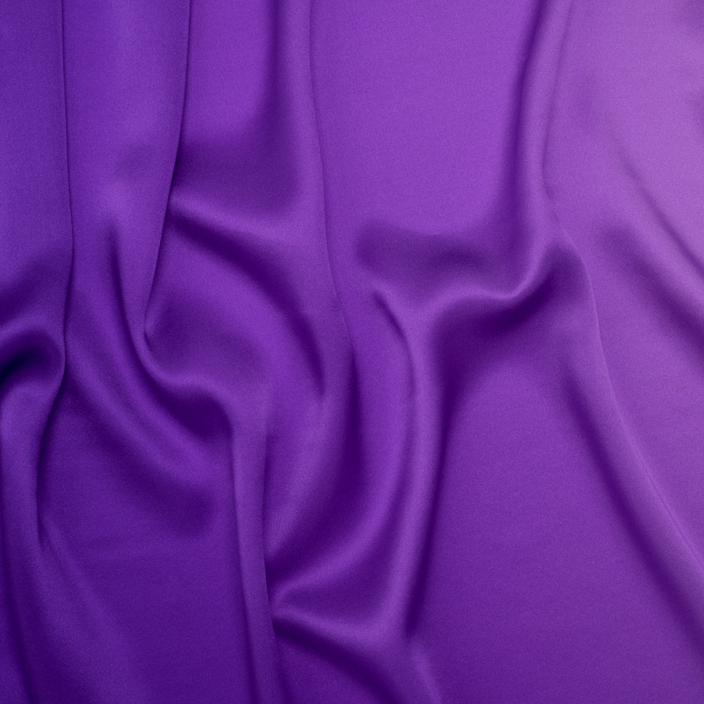 Silk Charmeuse Print 16MM, Made in Italy - Lavender, Grape and Dark Purple Ombre - Drape