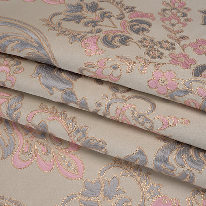 Yaya Han Metallic Duchesse Brocade - Ivory, Pink and Gold Damask Floral - Cosplay Collection