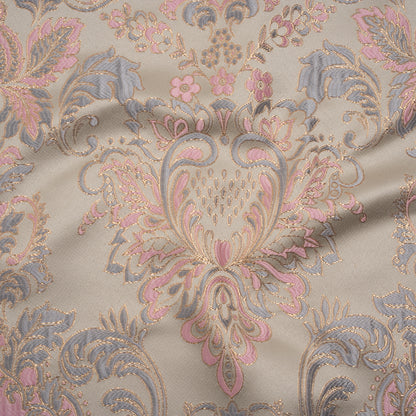 Yaya Han Metallic Duchesse Brocade - Ivory, Pink and Gold Damask Floral - Cosplay Collection