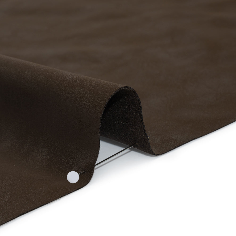 Yaya Han Soft Stretch Faux Leather/Pleather - Distressed Dark Brown with Brushed Backing - Cosplay Collection - Detail