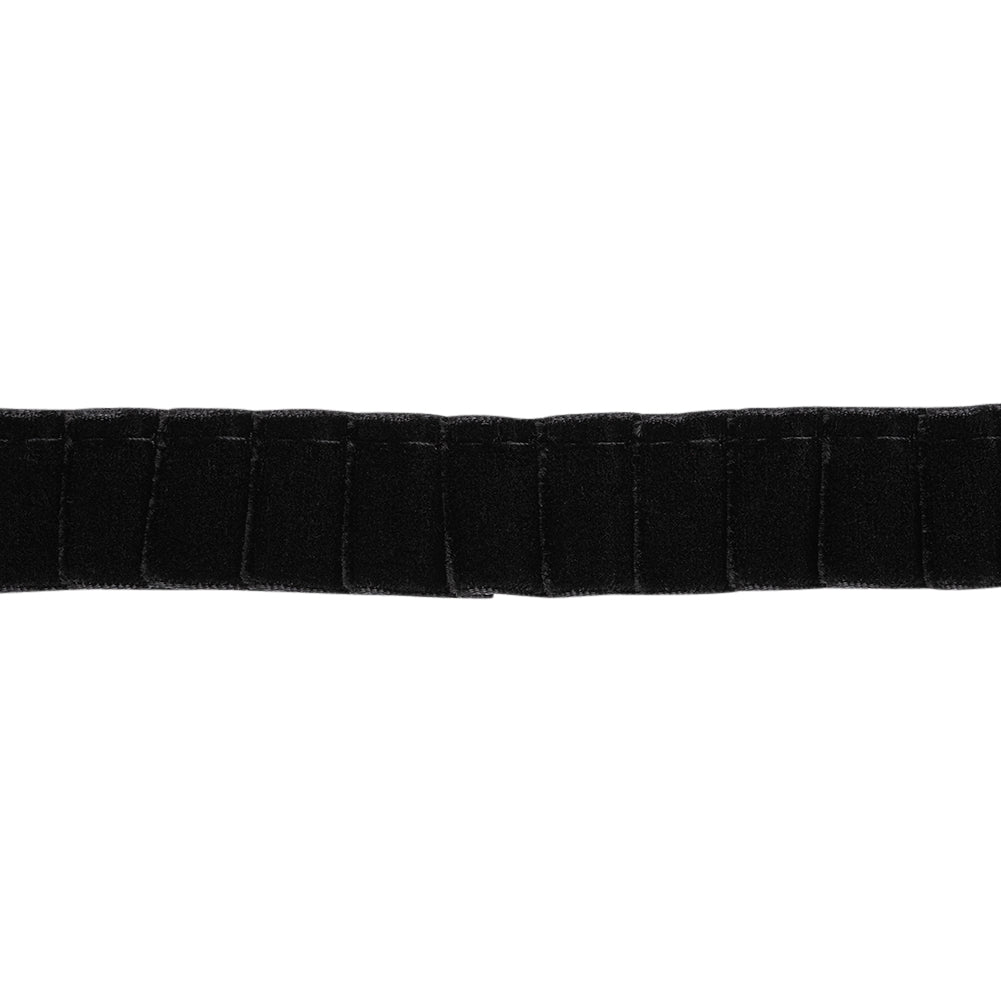 Yaya Han Pleated Velveteen Ribbon Trim - Black, 1" - Cosplay Collection - Folded