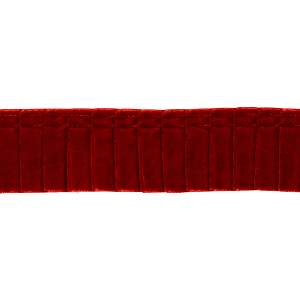 Yaya Han Pleated Velveteen Ribbon Trim - Red, 1.5" - Cosplay Collection - Folded