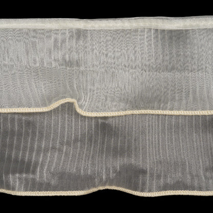 Yaya Han 2 Tier Pleated Crystal Organza Trim - Ivory, 4" - Cosplay Collection