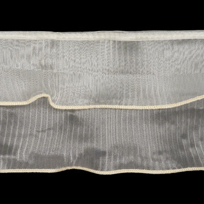 Yaya Han 2 Tier Pleated Crystal Organza Trim - Ivory, 4" - Cosplay Collection