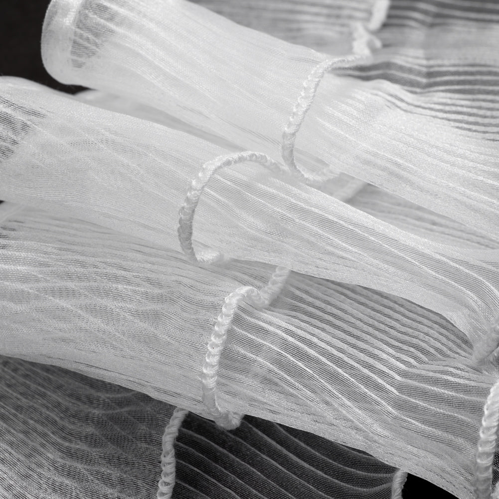 Yaya Han Pleated Organza Ruffle Trim, 2 Tier - Crystal White, 4.375" - Cosplay Collection - Detail