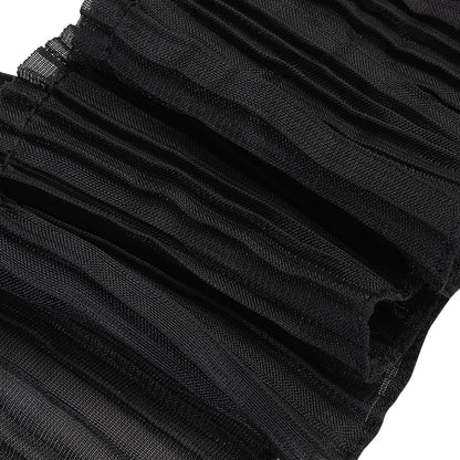 Yaya Han Pleated Ruffle Trim - Black, 3" - Cosplay Collection